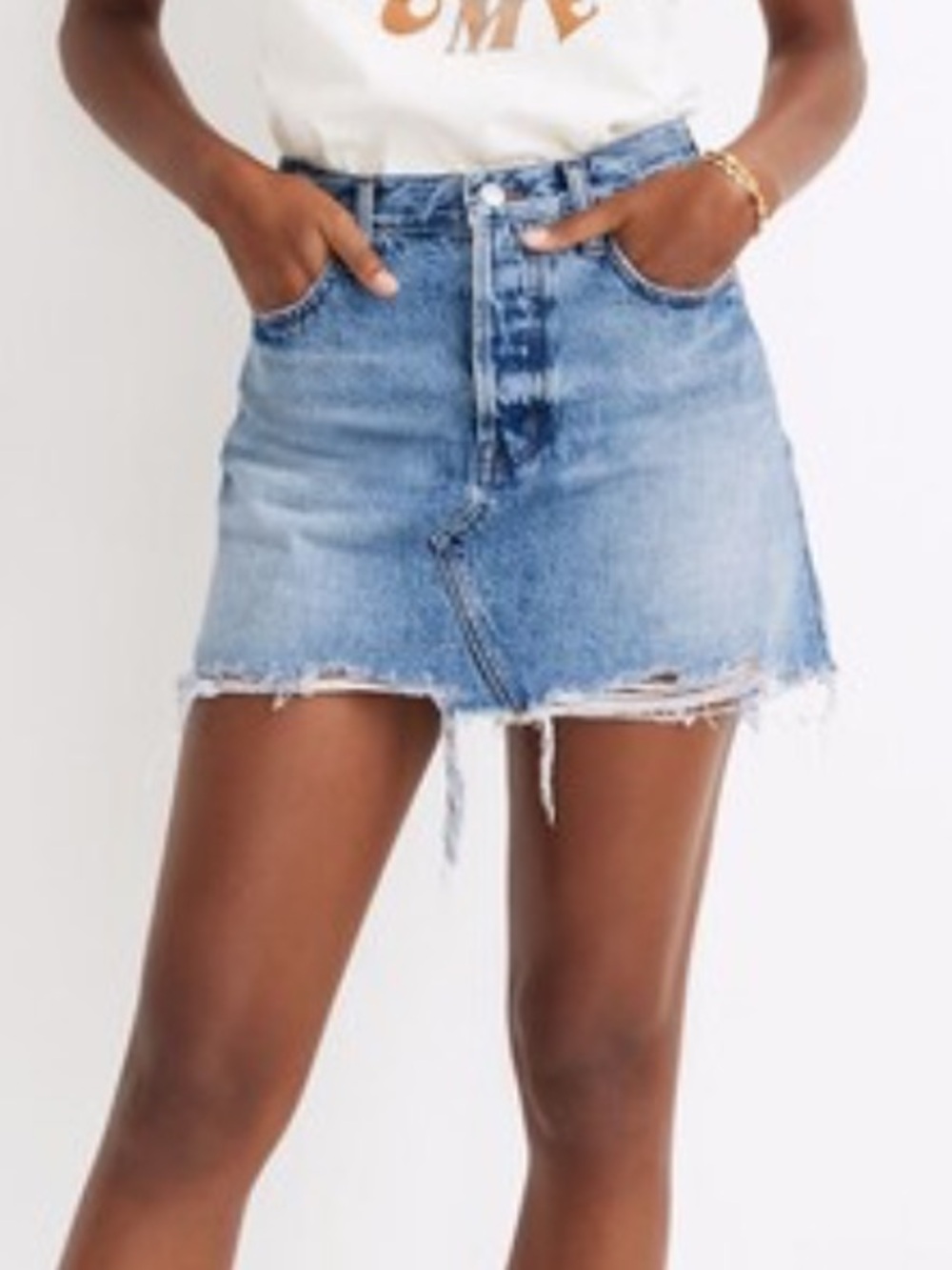 Madewell Rigid Denim Relaxed Mini Skirt in Rosehill Wash Size 32